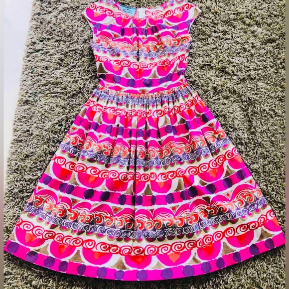 Prada Dresses & Skirts - Prada Pink Multicolor Printed Midi Dress. Size 38